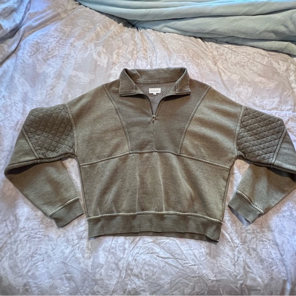 Sage Green Cropped Quarter Zip - Picture 6 of 10